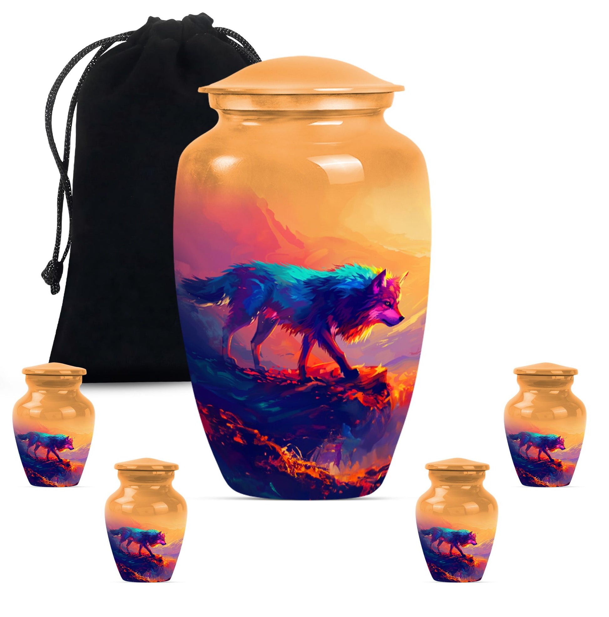 10-inch classic wolf urn,