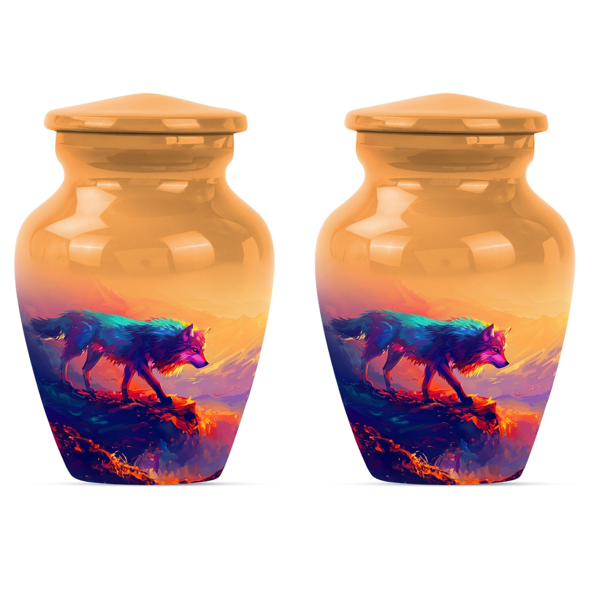 10-inch classic wolf urn,