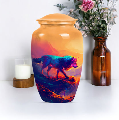 10-inch classic wolf urn,