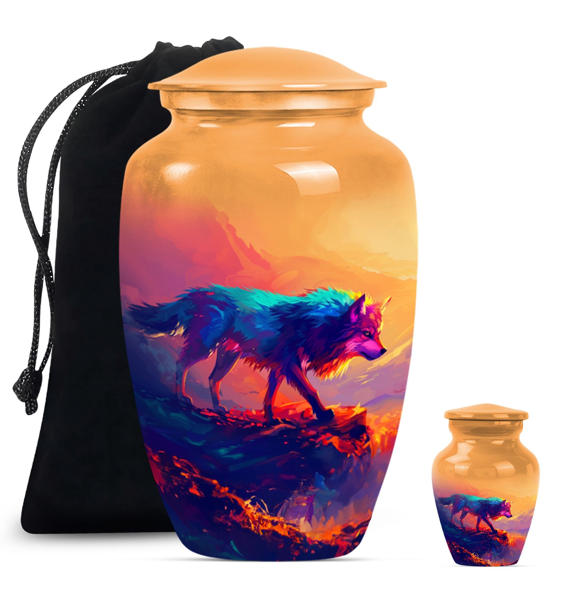 10-inch classic wolf urn,