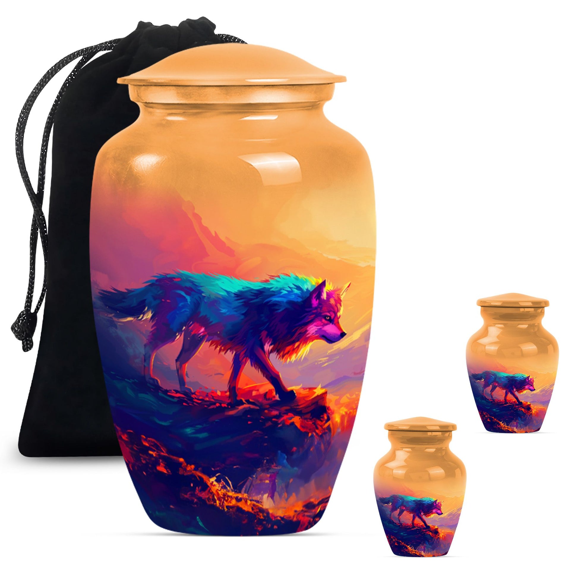 10-inch classic wolf urn,