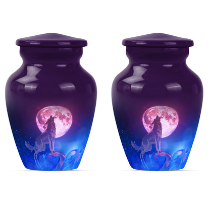 Personalized Wolf Keepsake Urn for Human Ashes - 10-inch, 200 cu in - Yatskia