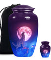 Wolf Keepsake For Human Ashes Funeral, Ashes Urn For Ashes