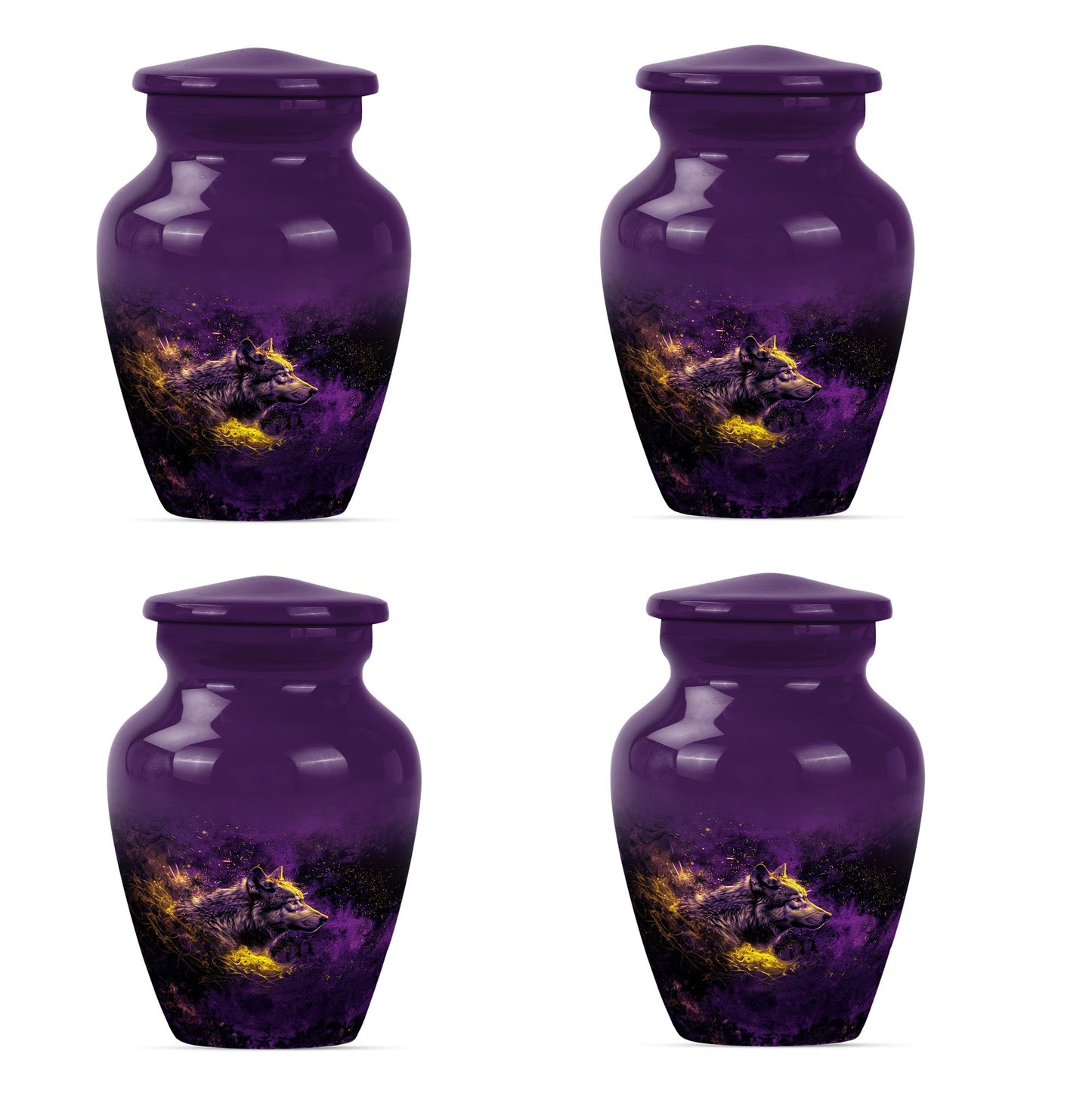 Personalized Wolf Cremation Urn for Mom - 10-inch, 200 cu in - Yatskia