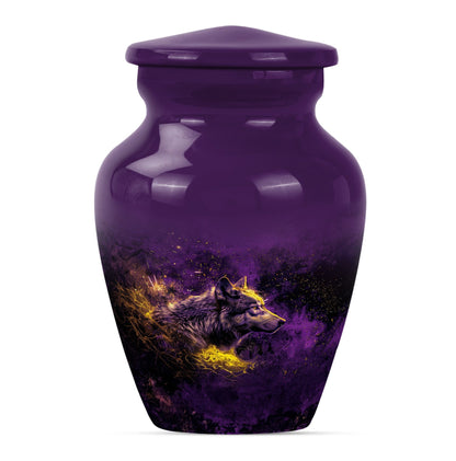10-inch wolf urn, classic abstract large urn.