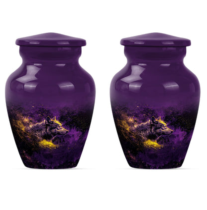10-inch wolf urn, classic abstract large urn.