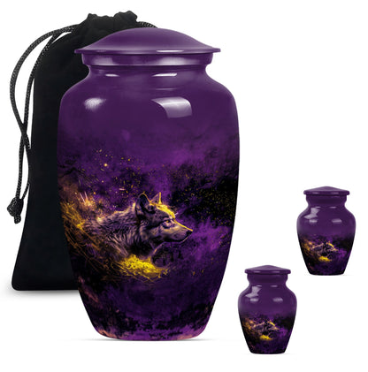 Personalized Wolf Cremation Urn for Mom - 10-inch, 200 cu in - Yatskia