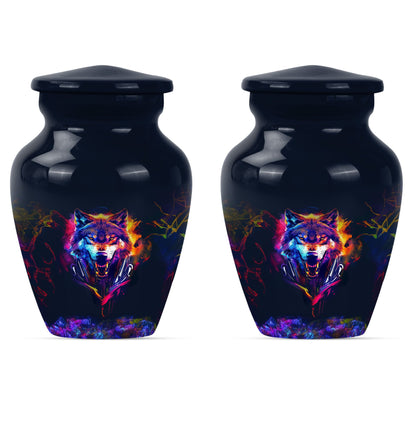 Personalized Wolf Keepsake Urn for Human Ashes - 10-inch, 200 cu in - Yatskia