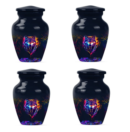 classic wolf urn, customizable memorial urn for adult male ashes