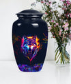 classic wolf urn, customizable memorial urn for adult male ashes