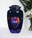 classic wolf urn, customizable memorial urn for adult male ashes
