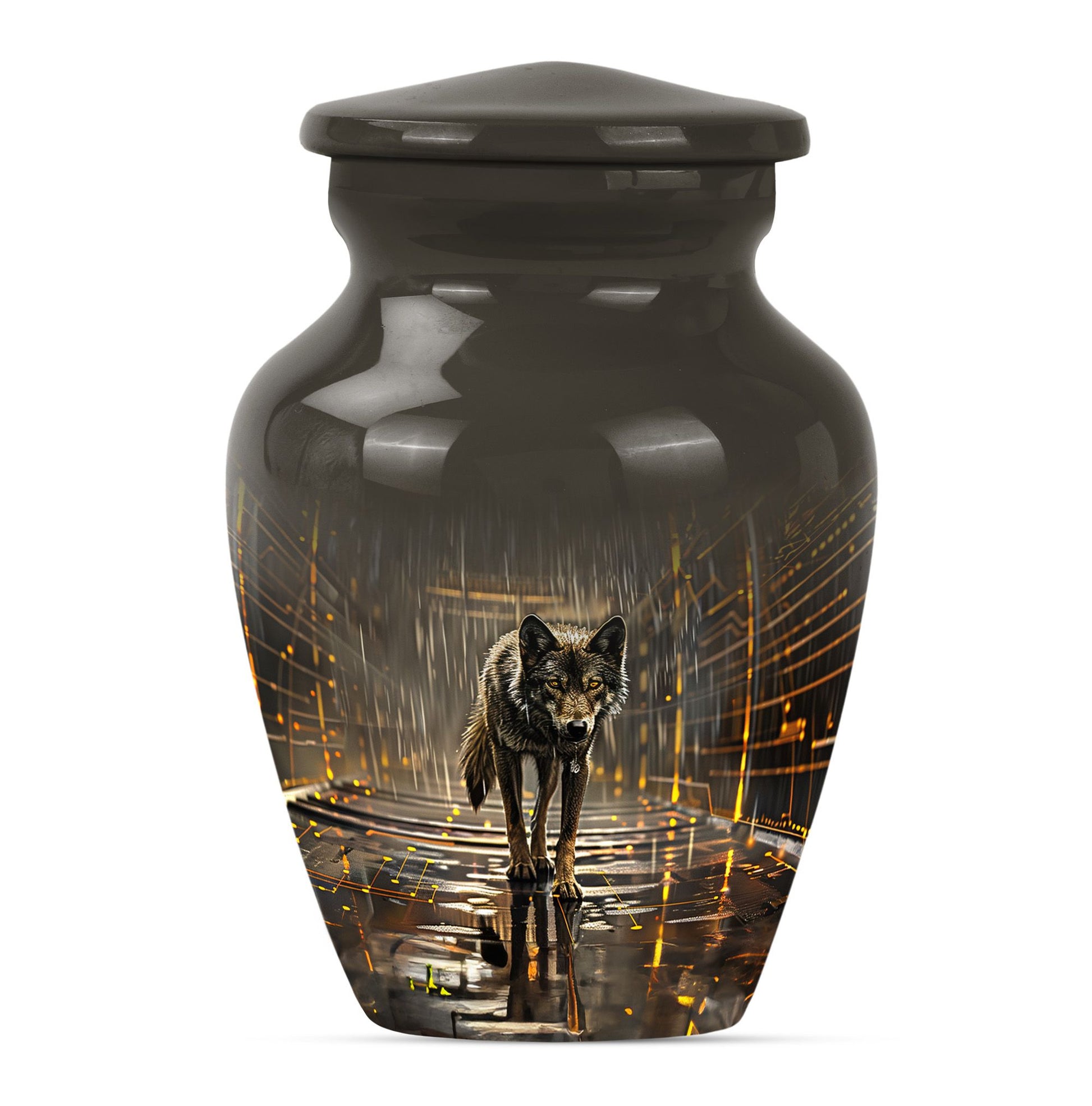 Wolf Urn For Ashes Adult Male Small Funeral, Ashes Memorial Urn