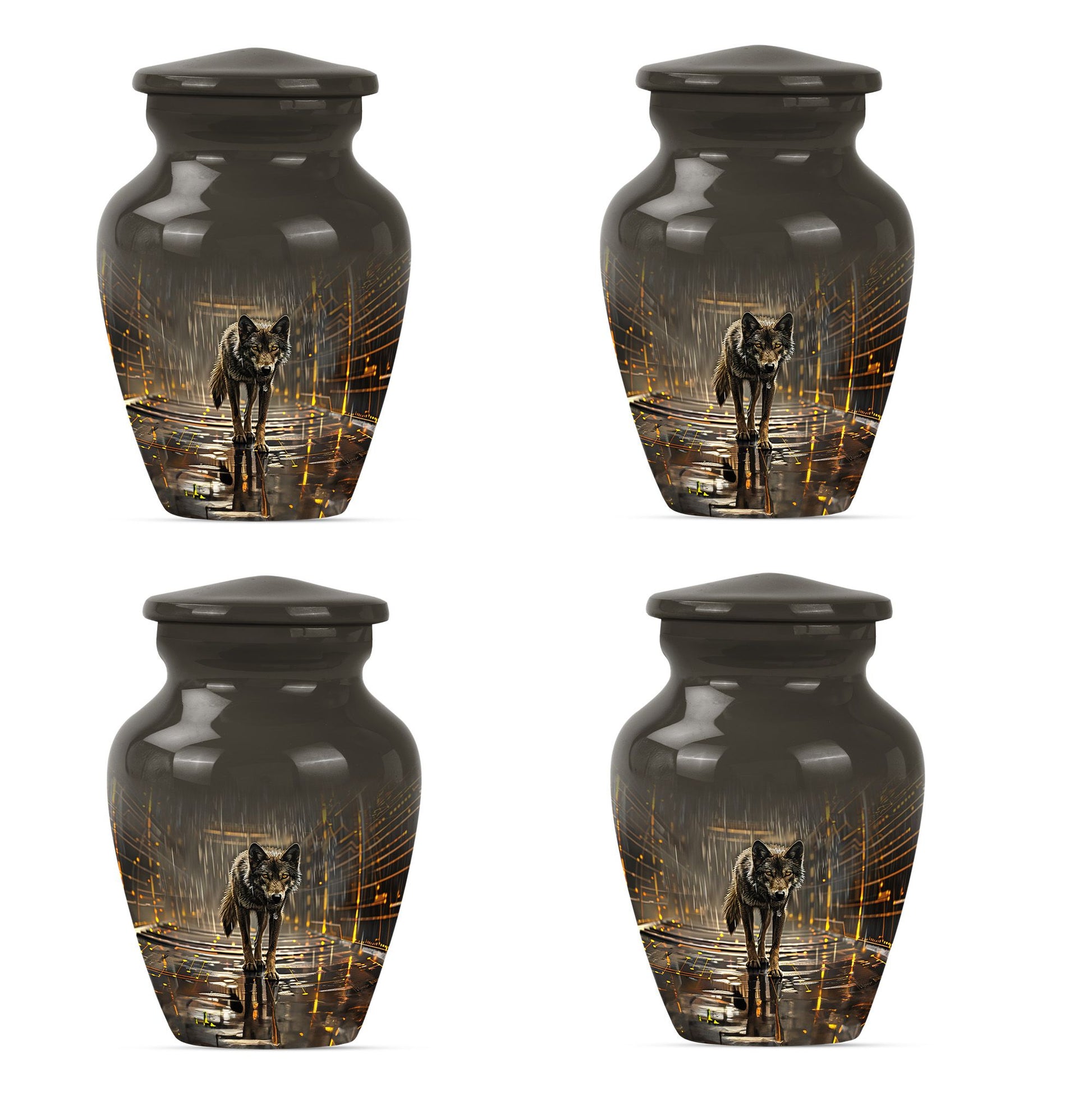 Wolf Urn For Ashes Adult Male Small Funeral, Ashes Memorial Urn