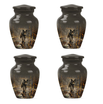 Personalized Wolf Keepsake Urn for Human Ashes - 10-inch, 200 cu in - Yatskia