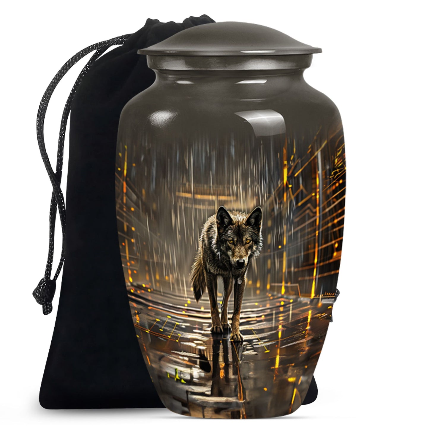 wolf urn  for cremation ashes
