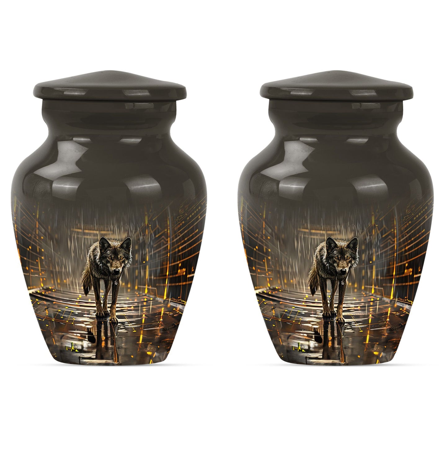 wolf urn  for cremation ashes