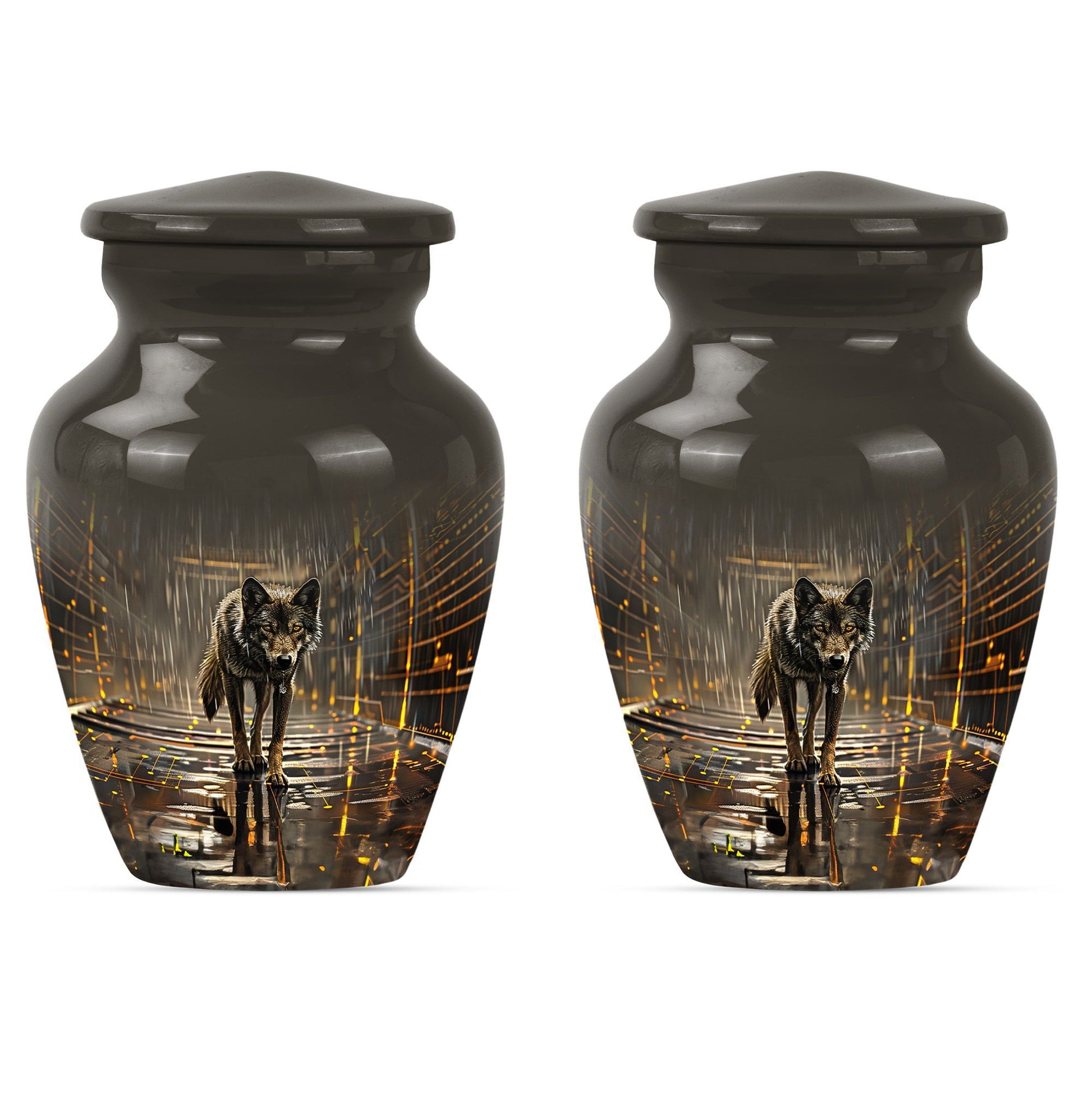 wolf urn  for cremation ashes