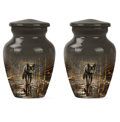 wolf urn  for cremation ashes