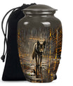 Wolf Urn For Ashes Adult Male Small Funeral, Ashes Memorial Urn