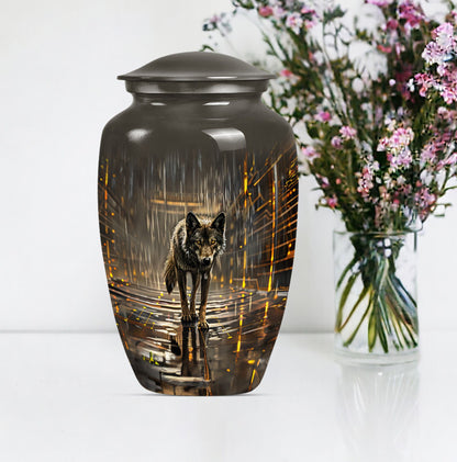 wolf urn  for cremation ashes