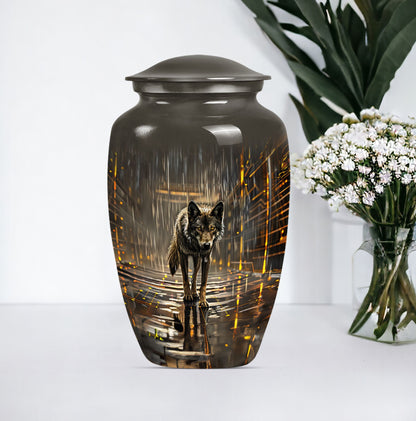 wolf urn  for cremation ashes