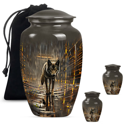 wolf urn  for cremation ashes