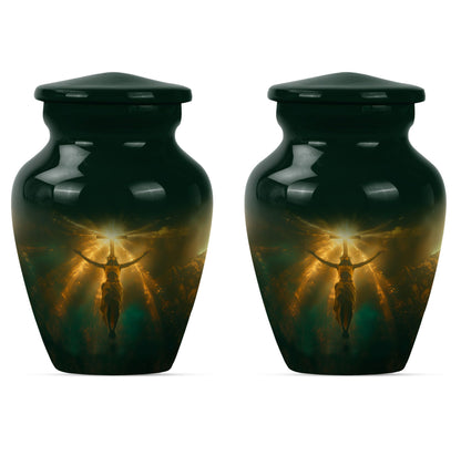 Personalized Religious Keepsake Urn for Human Ashes - 10-inch, 200 cu in - Yatskia