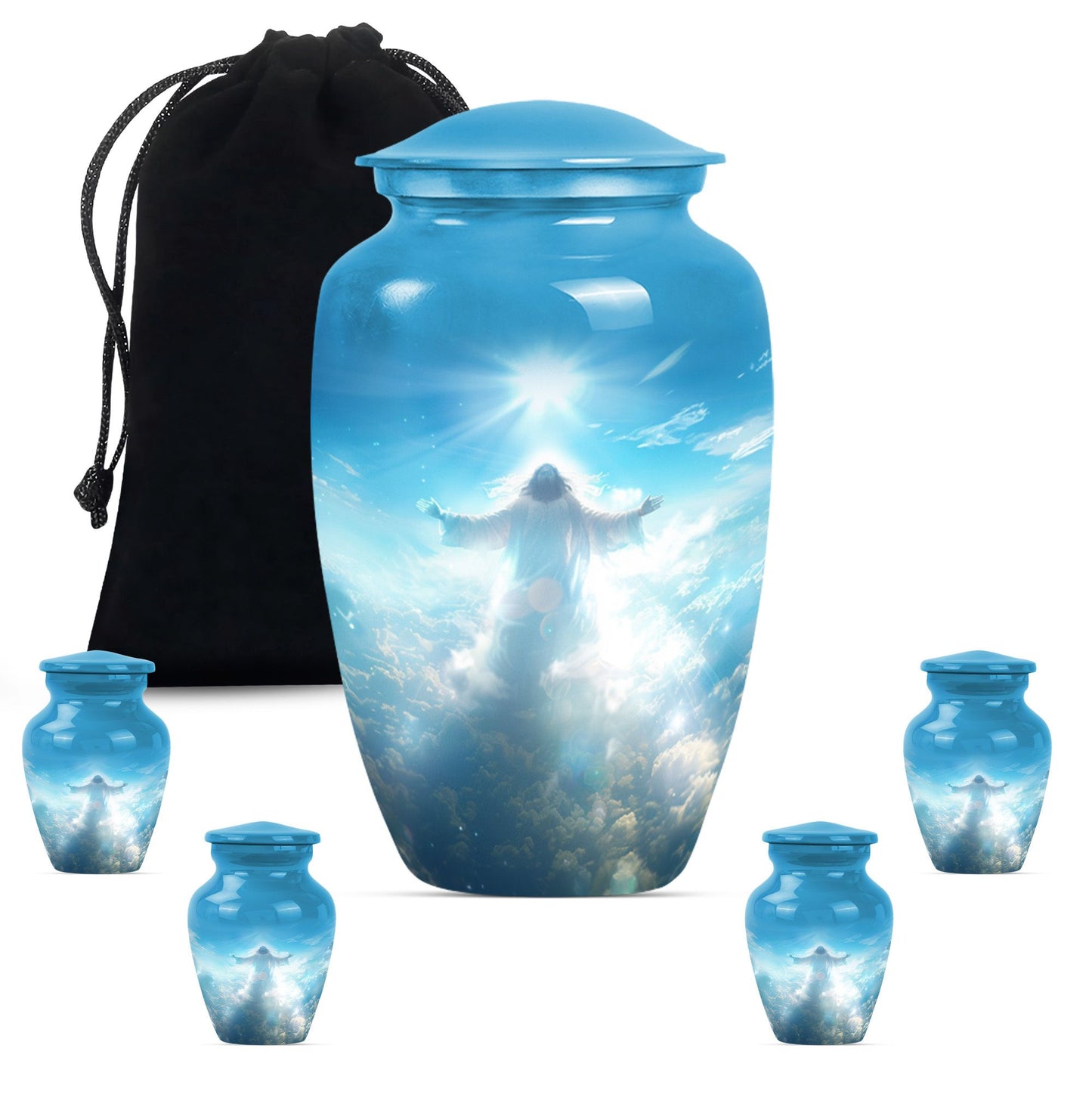 Personalized Religious Keepsake Urn for Human Ashes - 10-inch, 200 cu in - Yatskia