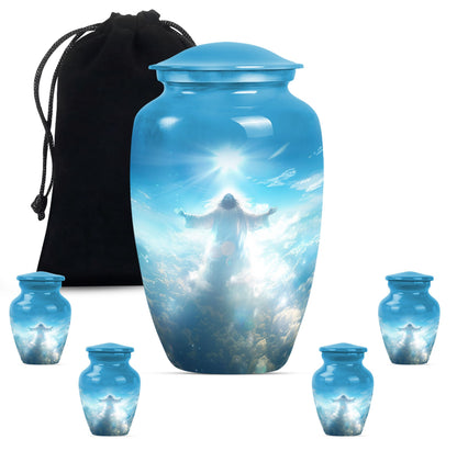 Personalized Religious Keepsake Urn for Human Ashes - 10-inch, 200 cu in - Yatskia