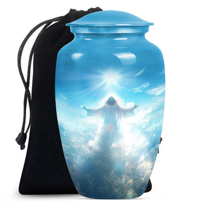 Personalized Religious Keepsake Urn for Human Ashes - 10-inch, 200 cu in - Yatskia