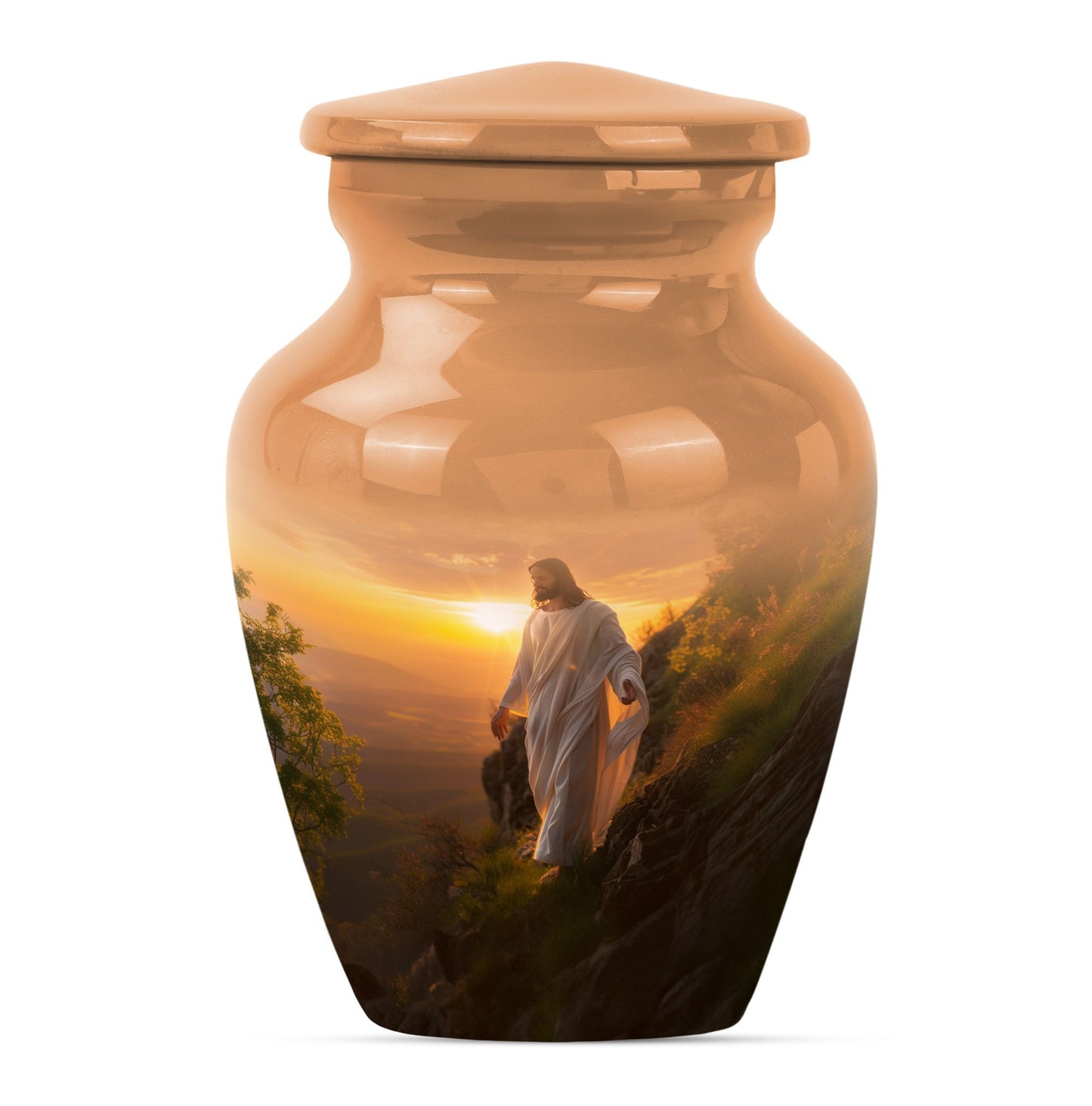 Personalized Religious Keepsake Urn for Women - 10-inch, 200 cu in - Yatskia