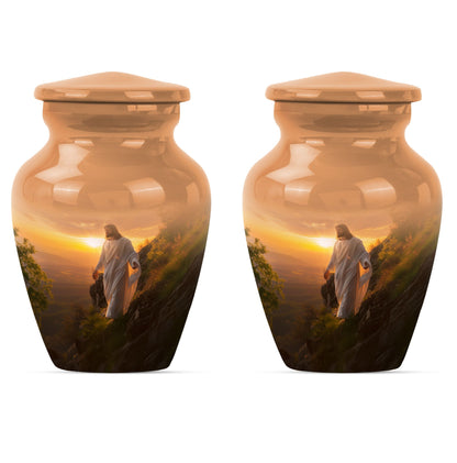 Large 10 inch Jesus Urn, designed for adult ashes.