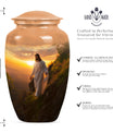 Large 10 inch Jesus Urn, designed for adult ashes.