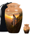 Large 10 inch Jesus Urn, designed for adult ashes.