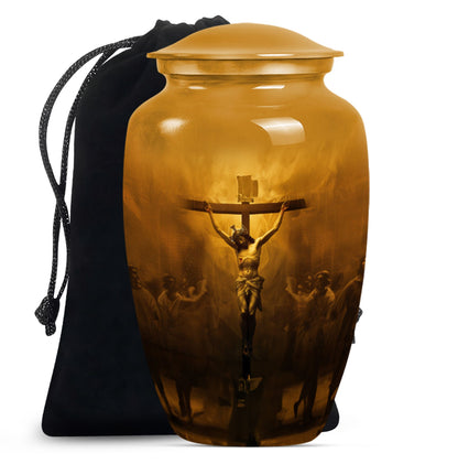 Personalized Religious Cremation Urn for Human Ashes - 10-inch, 200 cu in - Yatskia
