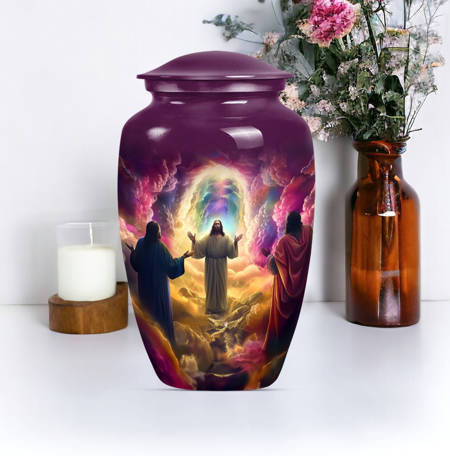 Classic Jesus Urn, memorial urn for cremation ashes.