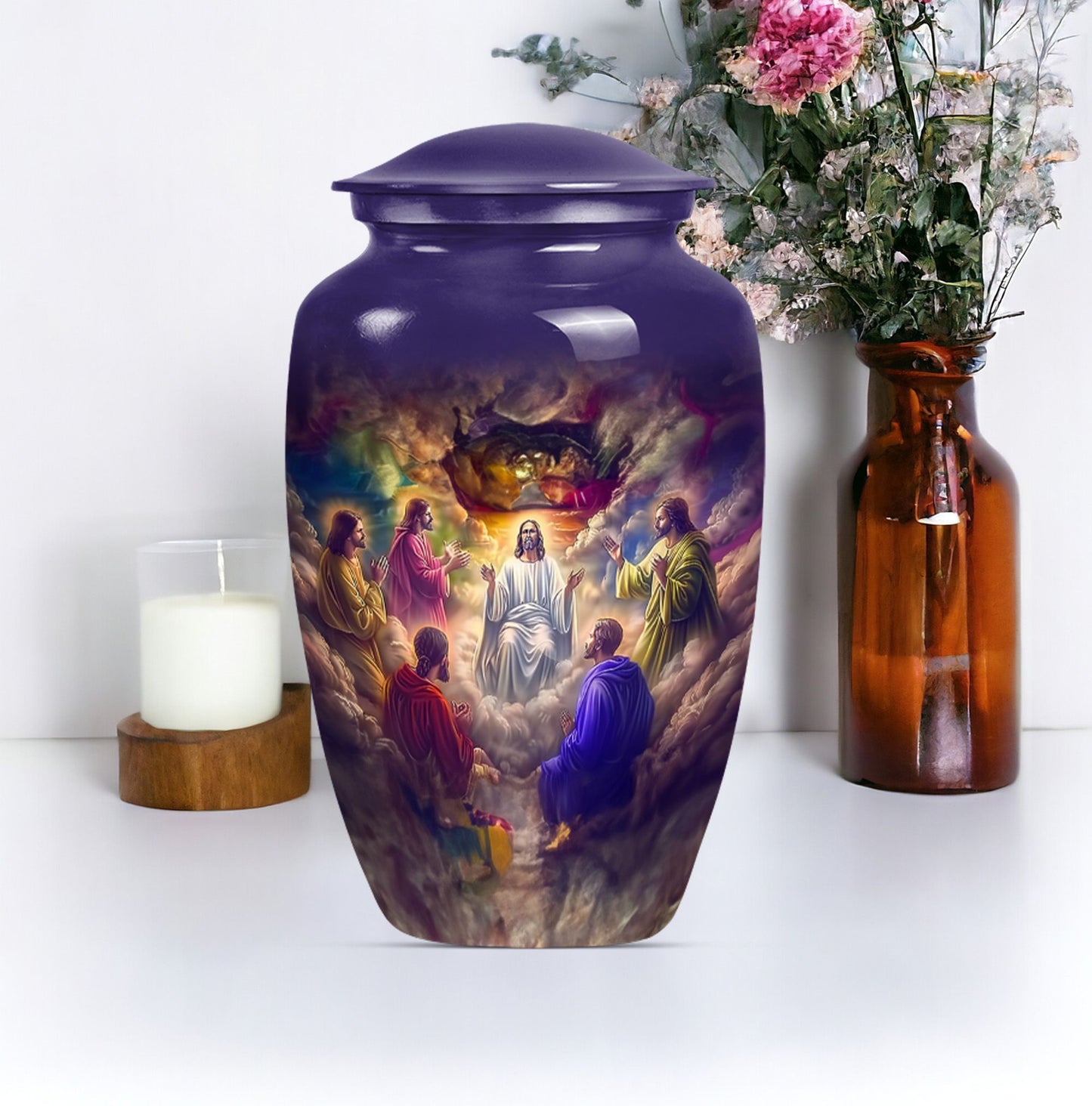 Jesus Urn, classic large funeral burial and memorial urn for human ashes