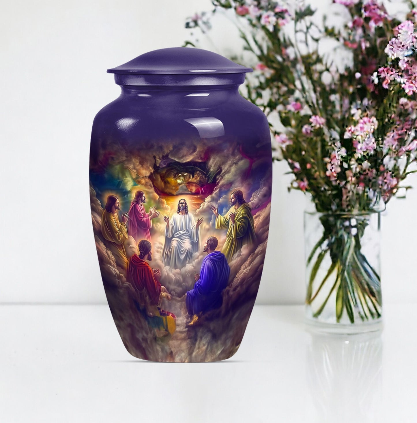 Jesus Urn, classic large funeral burial and memorial urn for human ashes