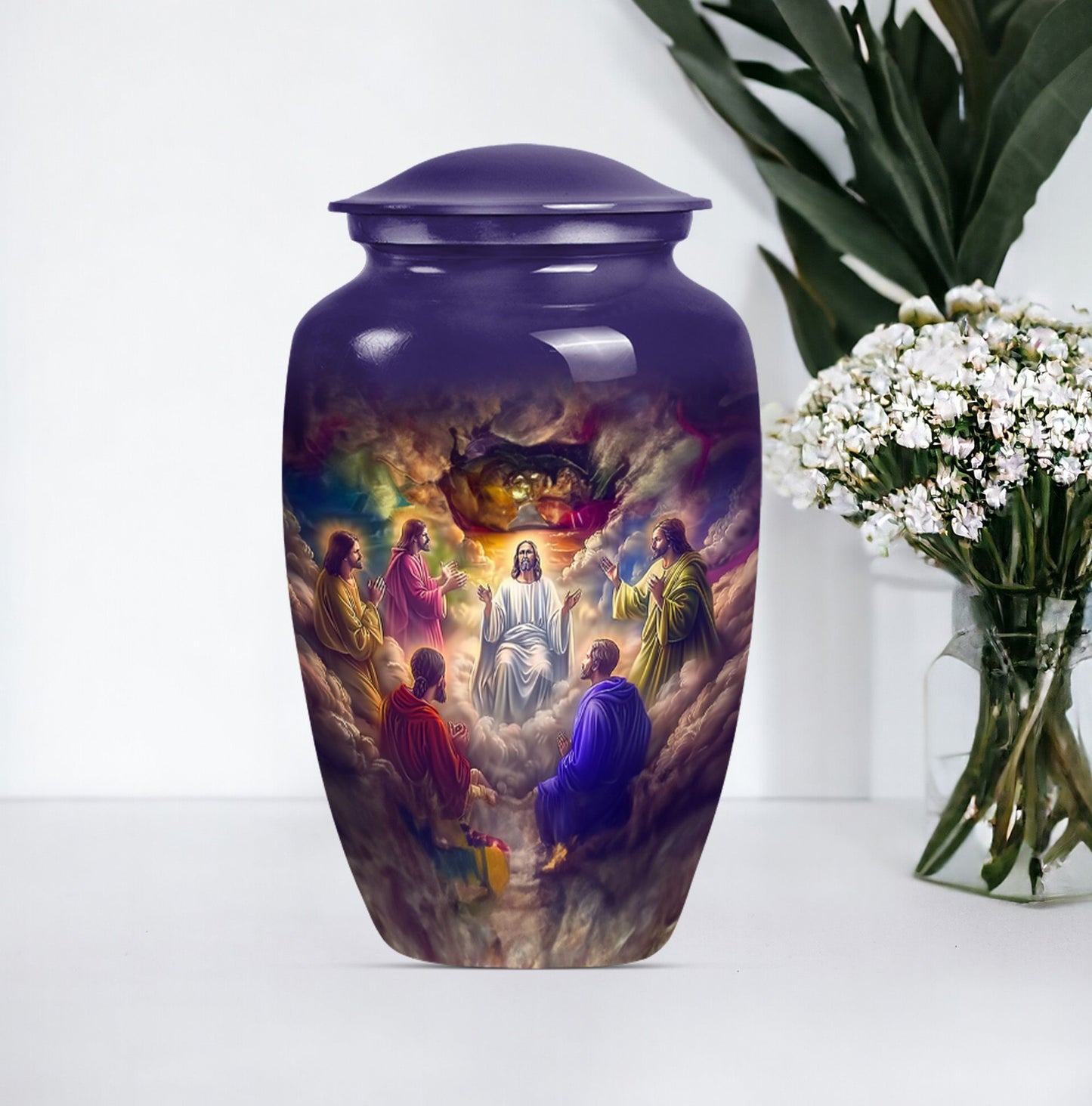 Jesus Urn, classic large funeral burial and memorial urn for human ashes