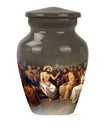 Jesus themed 10-inch aluminium cremation urn