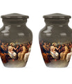 Jesus themed 10-inch aluminium cremation urn