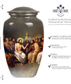 Jesus themed 10-inch aluminium cremation urn