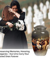 Jesus themed 10-inch aluminium cremation urn