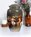 Jesus themed 10-inch aluminium cremation urn