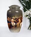 Jesus themed 10-inch aluminium cremation urn