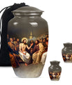 Jesus themed 10-inch aluminium cremation urn