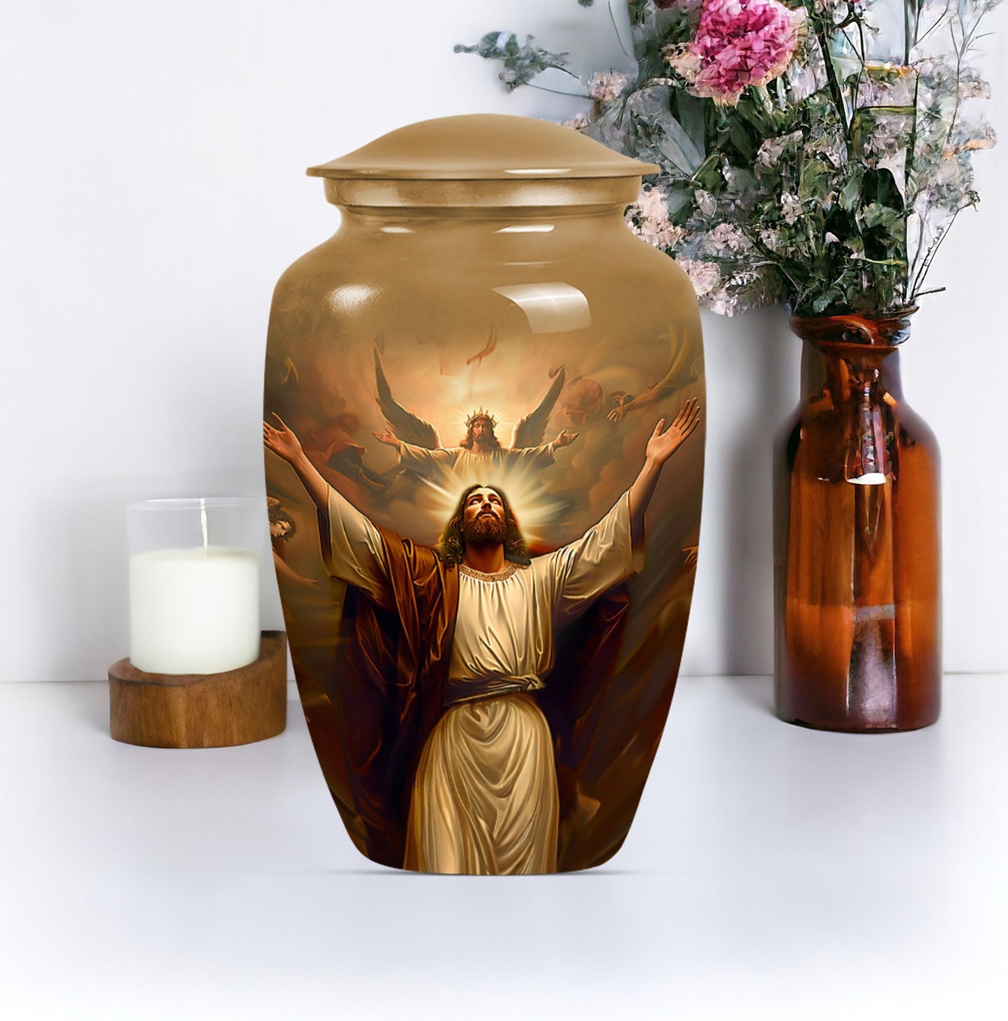 classic Jesus urn for cremation ashes