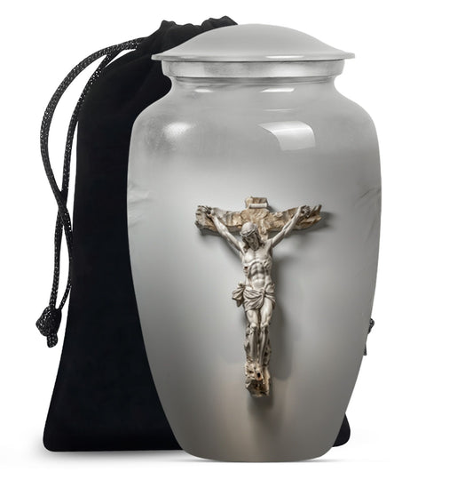 Jesus Urn made of aluminium.