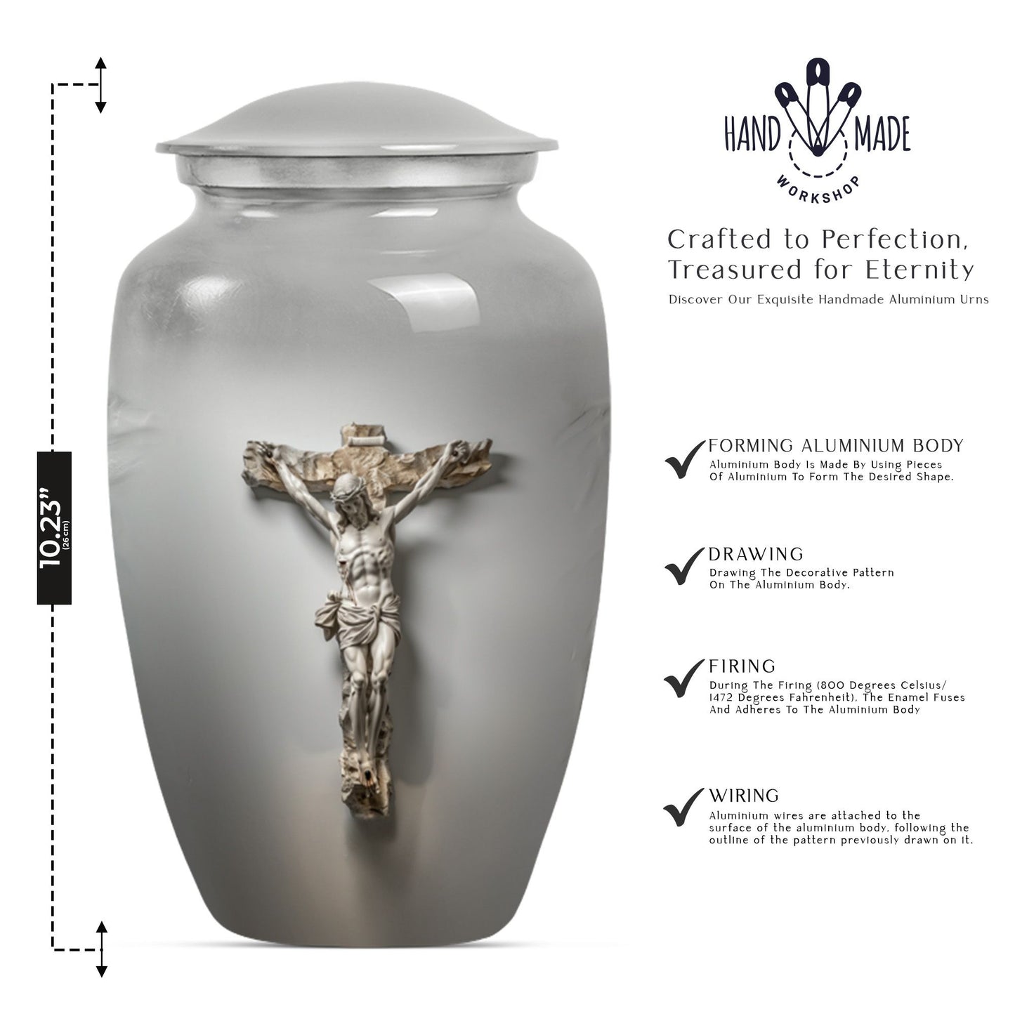 Jesus Urn made of aluminium.
