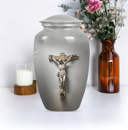 Jesus Urn made of aluminium.